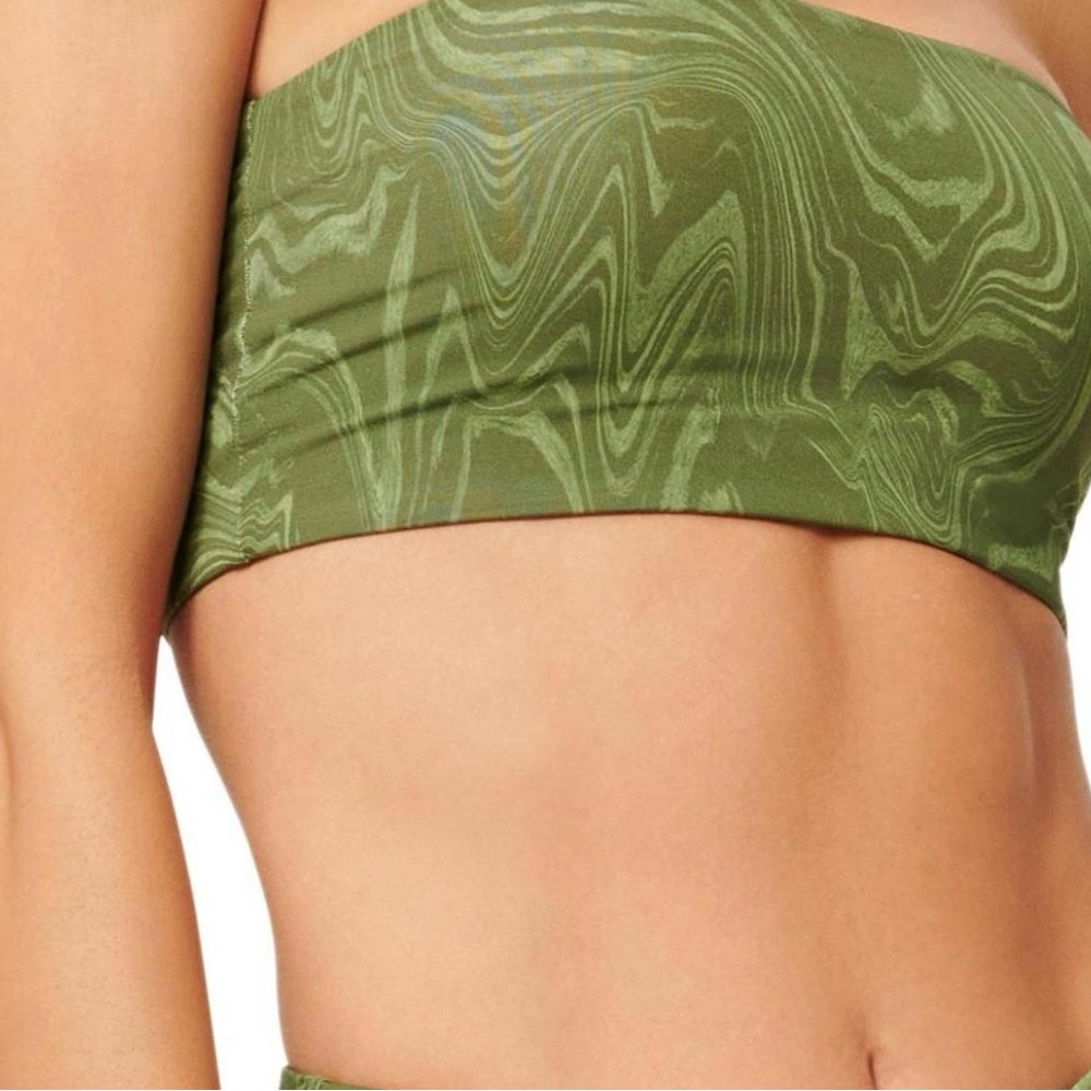 Good American Olive Strapless Top